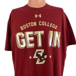Boston College Eagles T Shirt Mens Size L Under Armour NCAA College Red
